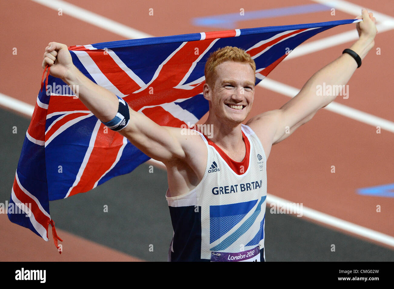 LONDON, ENGLAND - AUGUST 4, Greg Rutherford, winner of the mens long ...