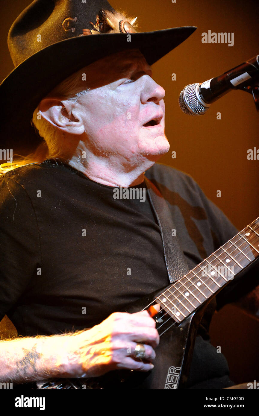 Aug. 5, 2012 - Anaheim, California, USA - Musician-JOHNNY WINTER and the Johnny Winter Band performing at the Grove in Anaheim, California, USA  August 4, 2012..Credit Image  cr    Scott Mitchell/ZUMA Press (Credit Image: © Scott Mitchell/ZUMAPRESS.com) Stock Photo