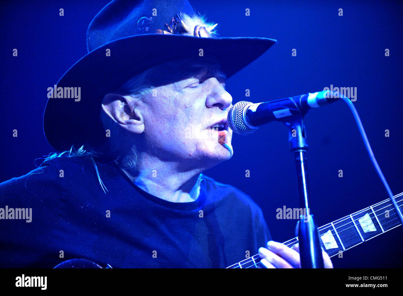 Aug. 5, 2012 - Anaheim, California, USA - Musician-JOHNNY WINTER and the Johnny Winter Band performing at the Grove in Anaheim, California, USA  August 4, 2012..Credit Image  cr   Scott Mitchell/ZUMA Press (Credit Image: © Scott Mitchell/ZUMAPRESS.com) Stock Photo