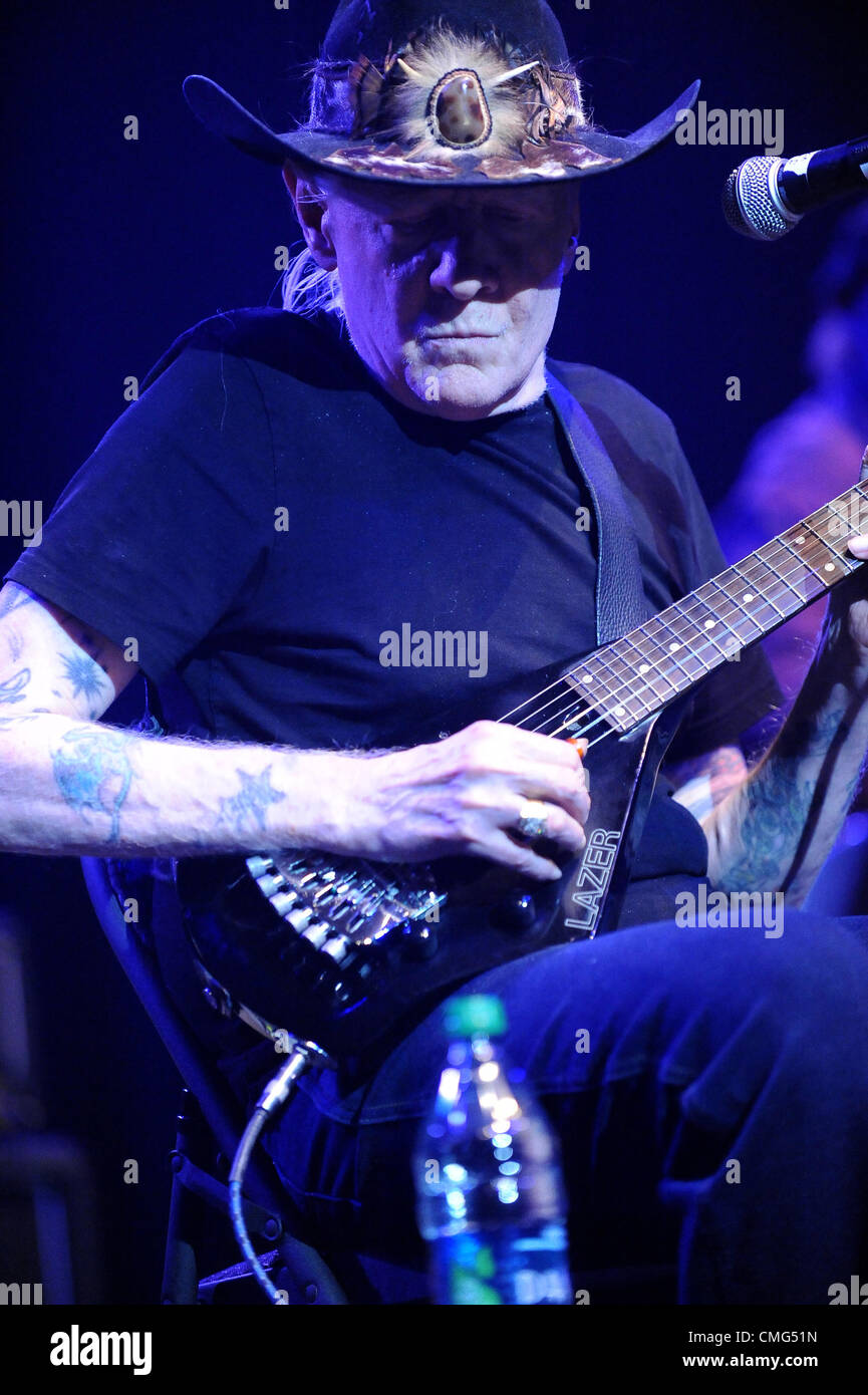 Aug. 5, 2012 - Anaheim, California, USA - Musician-JOHNNY WINTER and the Johnny Winter Band performing at the Grove in Anaheim, California, USA  August 4, 2012..Credit Image cr   Scott Mitchell/ZUMA Press (Credit Image: © Scott Mitchell/ZUMAPRESS.com) Stock Photo
