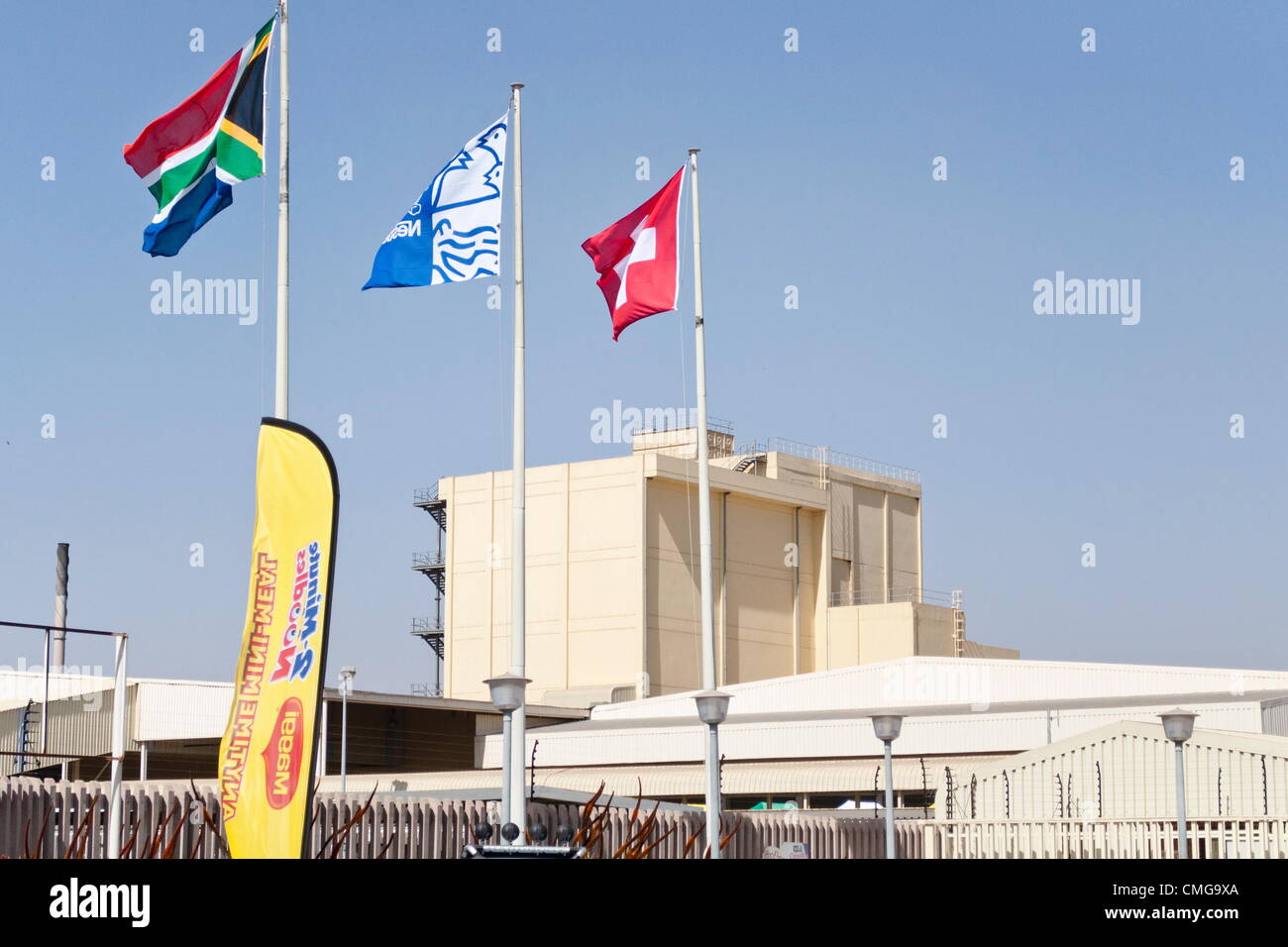 HAMMANSKRAAL, SOUTH AFRICA: The new Nestle factories open on August 6, 2012 in Babelegi outside Hammanskraal in Pretoria, South Africa. The factories are expected to create 131 permanent jobs. (Photo by Gallo Images / Franco Megannon) Stock Photo
