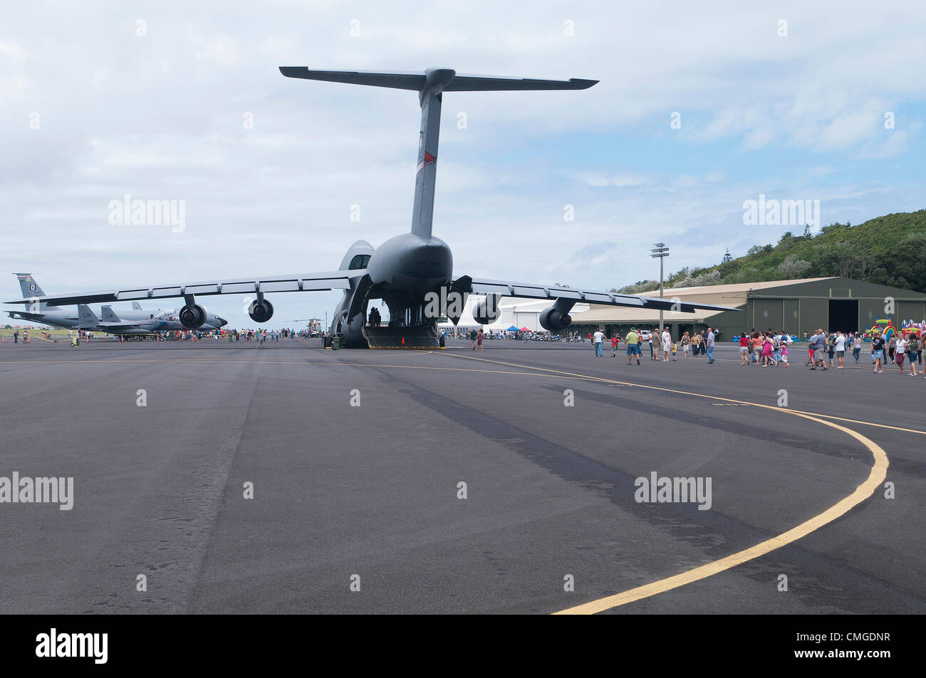 Yesterday members of the 65th Air Base Wing supported an Open House event hosted by the Portuguese Air Force partners at Lajes Field. Cooperation and solidarity with the Portuguese and U.S Air Forces enabled the base to open its gates during the Azores’ busiest time of the year in Terceira island; Praia Fest. The Open House provided an opportunity for Team Lajes to showcase. The event featured various activities including a mini bazaar, military working dog demonstrations, aircraft displays and live performances by Rock After Midnight (R.A.M) and the USAFE Band, Touch ‘n Go. Stock Photo