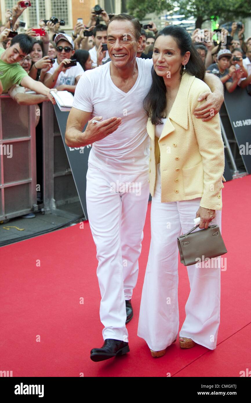 Aug. 8, 2012 - Madrid, Spain - Belgian actor Jean-Claude Van Damme and wife Gladys Portugues ...
