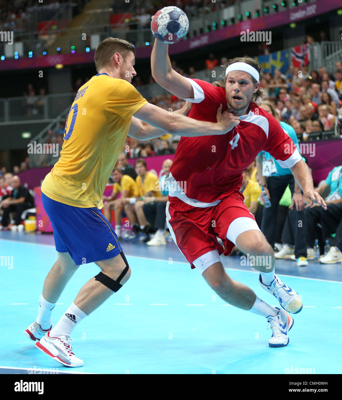 DENMARK V SWEDEN OLYMPIC HANDBALL STRATFORD LONDON ENGLAND 08 August