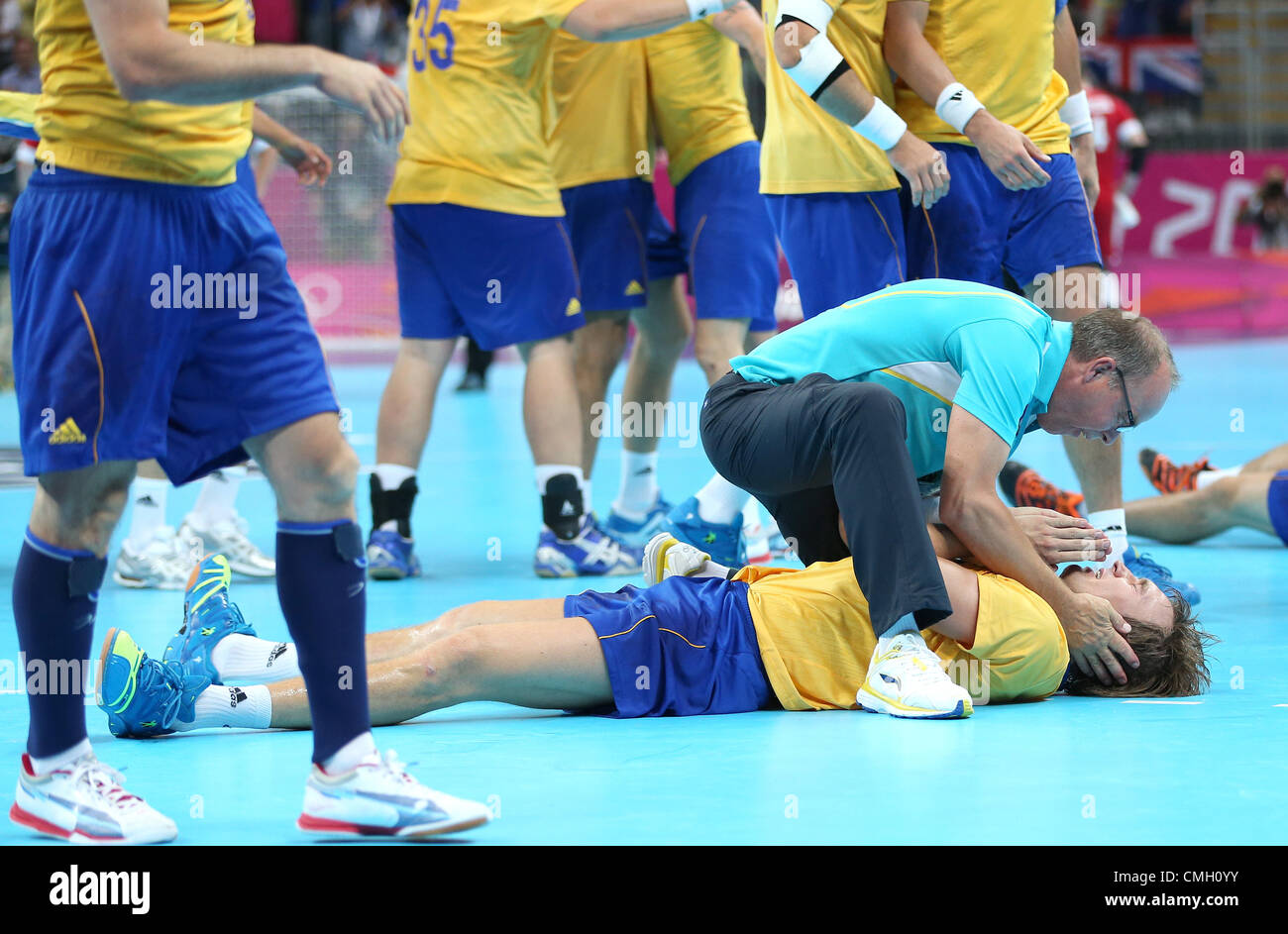 DENMARK V SWEDEN SWEDEN WIN OLYMPIC HANDBALL STRATFORD LONDON ENGLAND