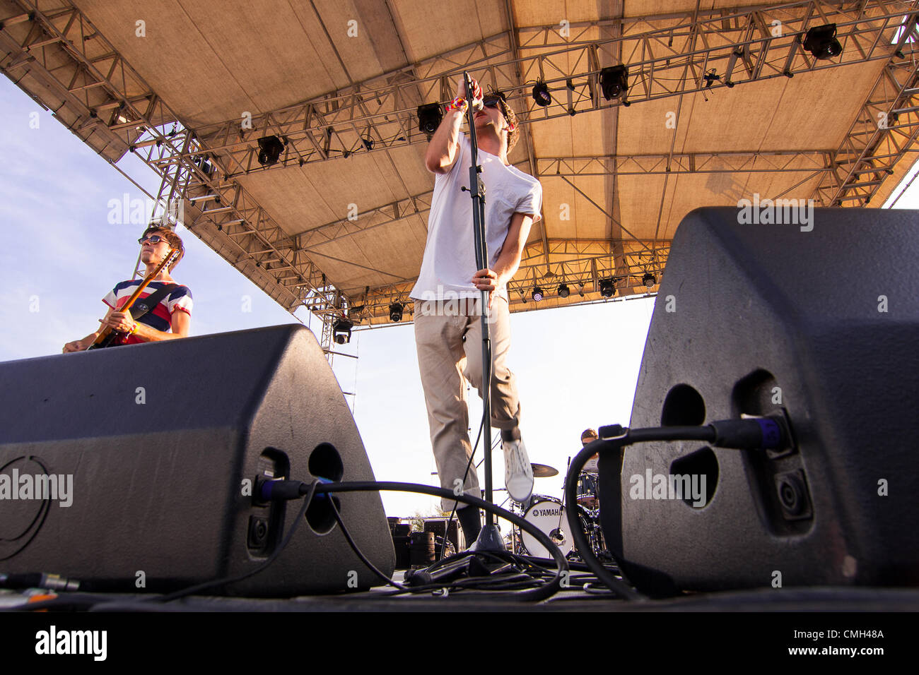 SIBENIK, CROATIA, Thursday, August 9, 2012. The Toronto Drug Bust perform at the Terraneo Summer Eco Music Festival in Sibenik, Croatia. Stock Photo