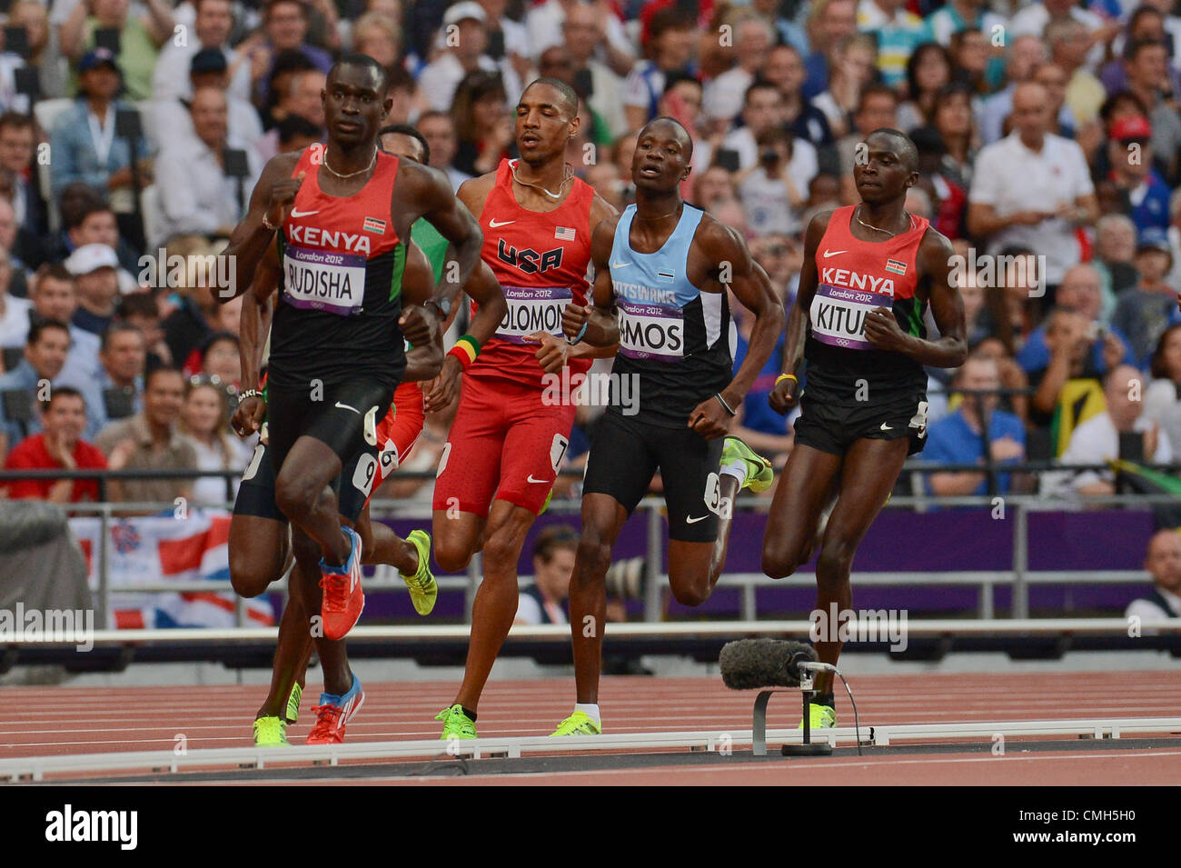 LONDON, ENGLAND - AUGUST 9, David Rudisha of Kenya sets a new world ...