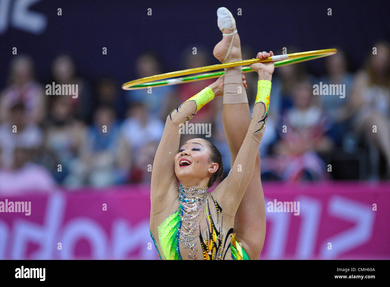 09.08.2012. London, England.  Gymnastics Rhythmic   Wembley  Arena . Aliya Garayeva  Azerbaijan Stock Photo
