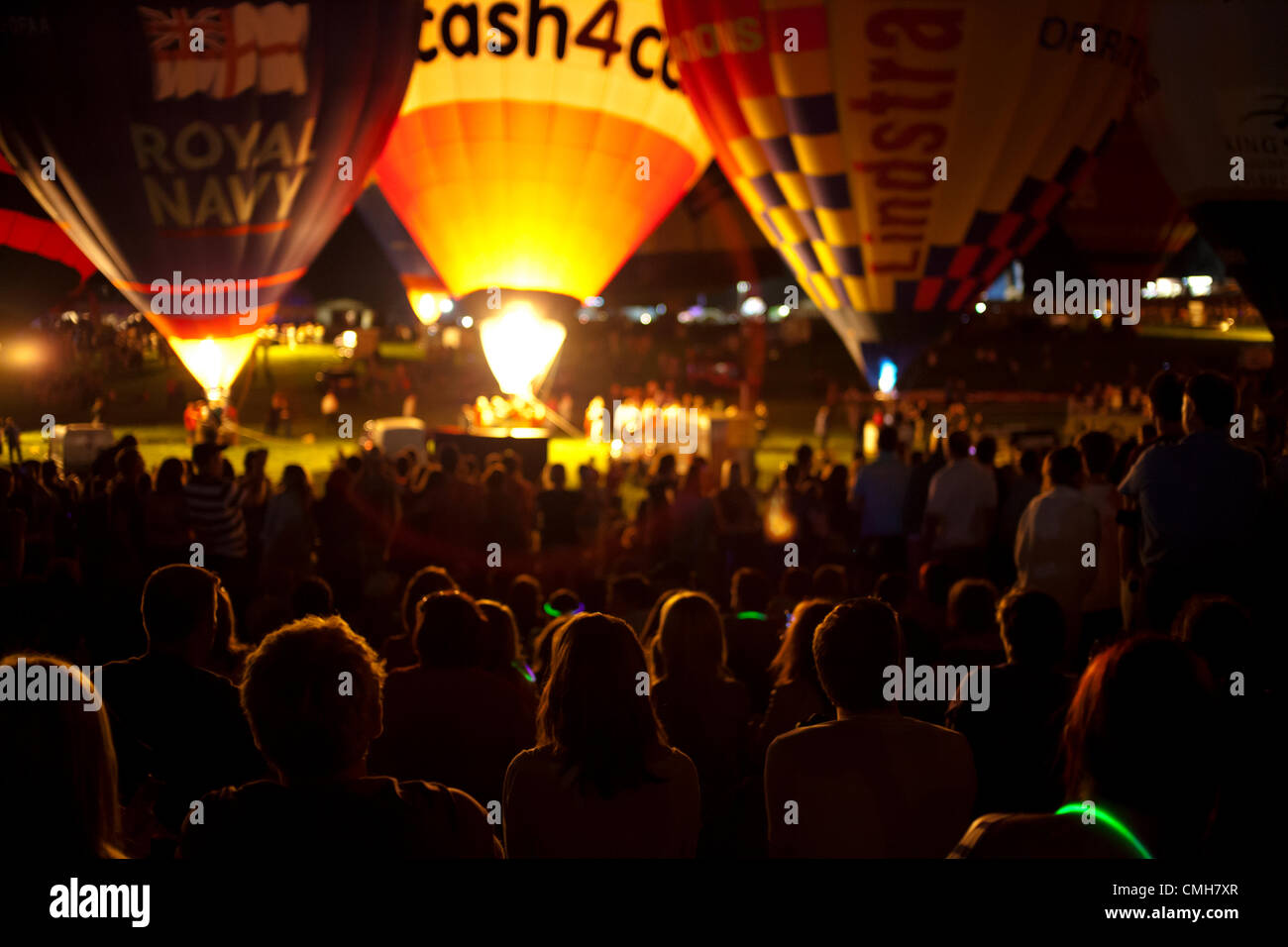 9th Aug 2012. Bristol, UK. The Bristol International Balloon Fiesta Nightglow on the 9th of August 2012 Stock Photo