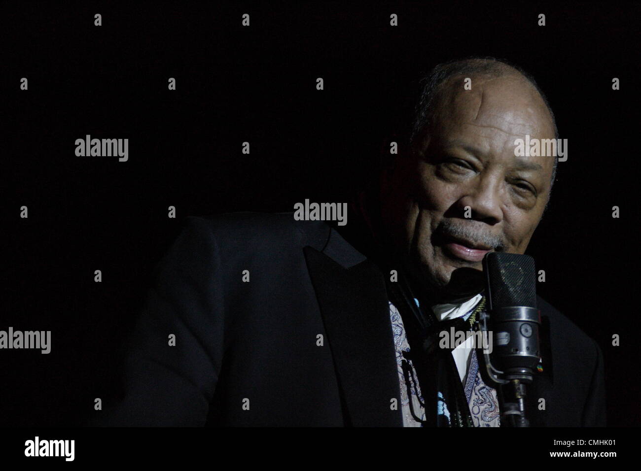Gdansk, Poland 11th, August 2012 Solidarity of Arts 2012 Festival. Quincy Jones performs live during the 'Space of Freedom : Stanko + Open-Air Jazz Show'. Stock Photo