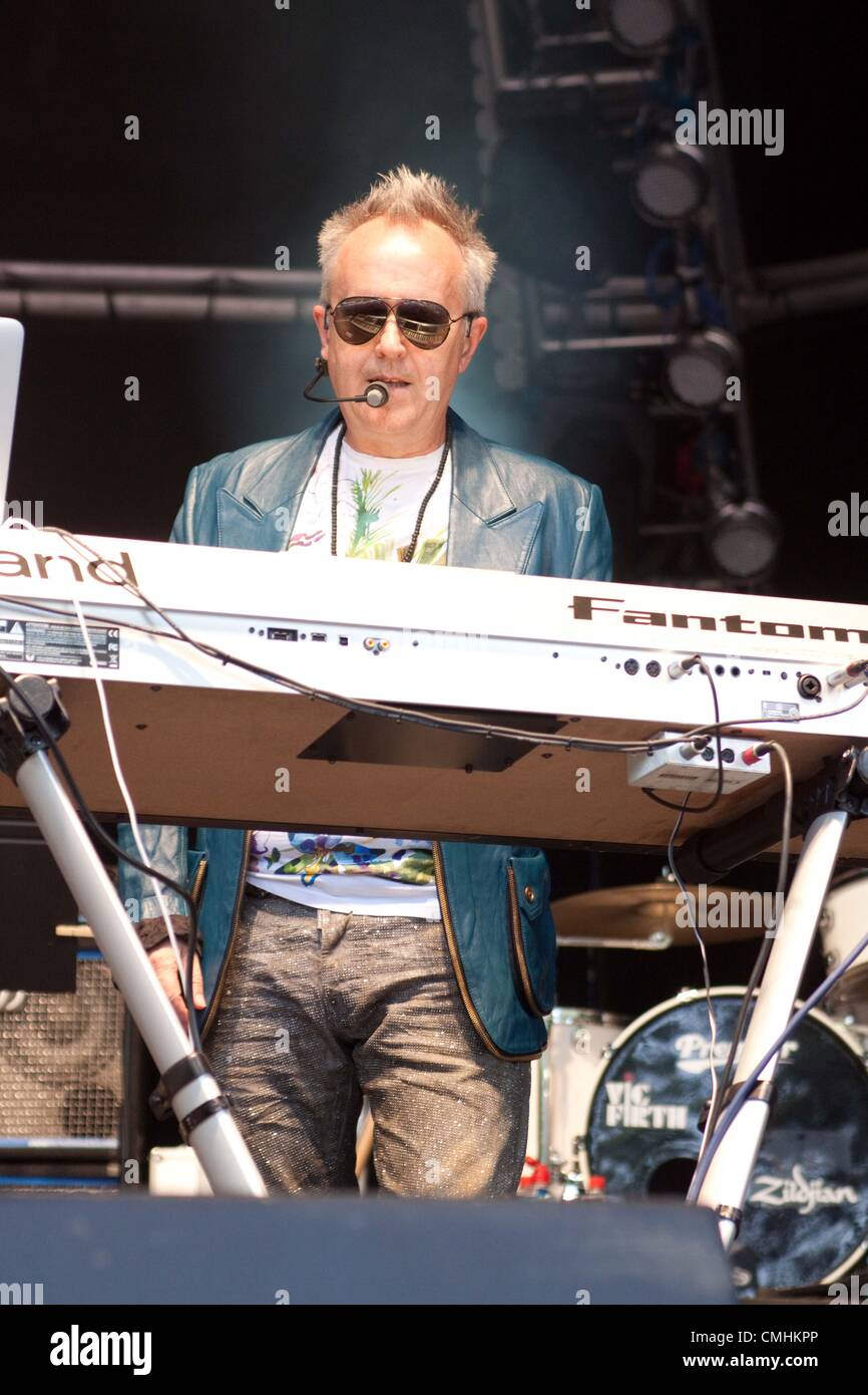 Saturday 11th August 2012. Howard Jones performing at the Here and Now concert starring stars from the 80s at Ascot Racecouse. UK. Stock Photo