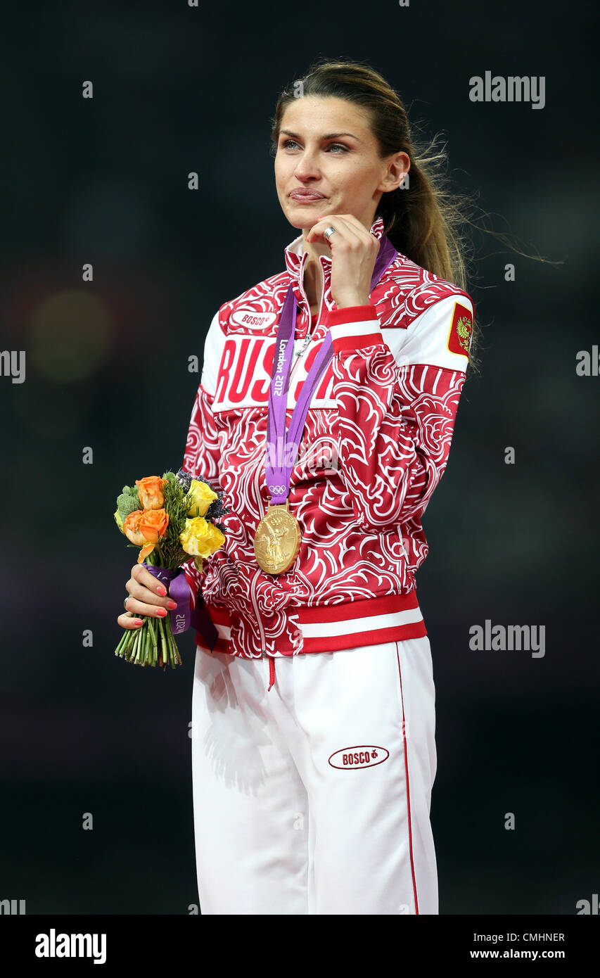 ANNA CHICHEROVA  ONDON 2012 OLYMPIC GAMES HIGH JUMP FINAL Stock Photo