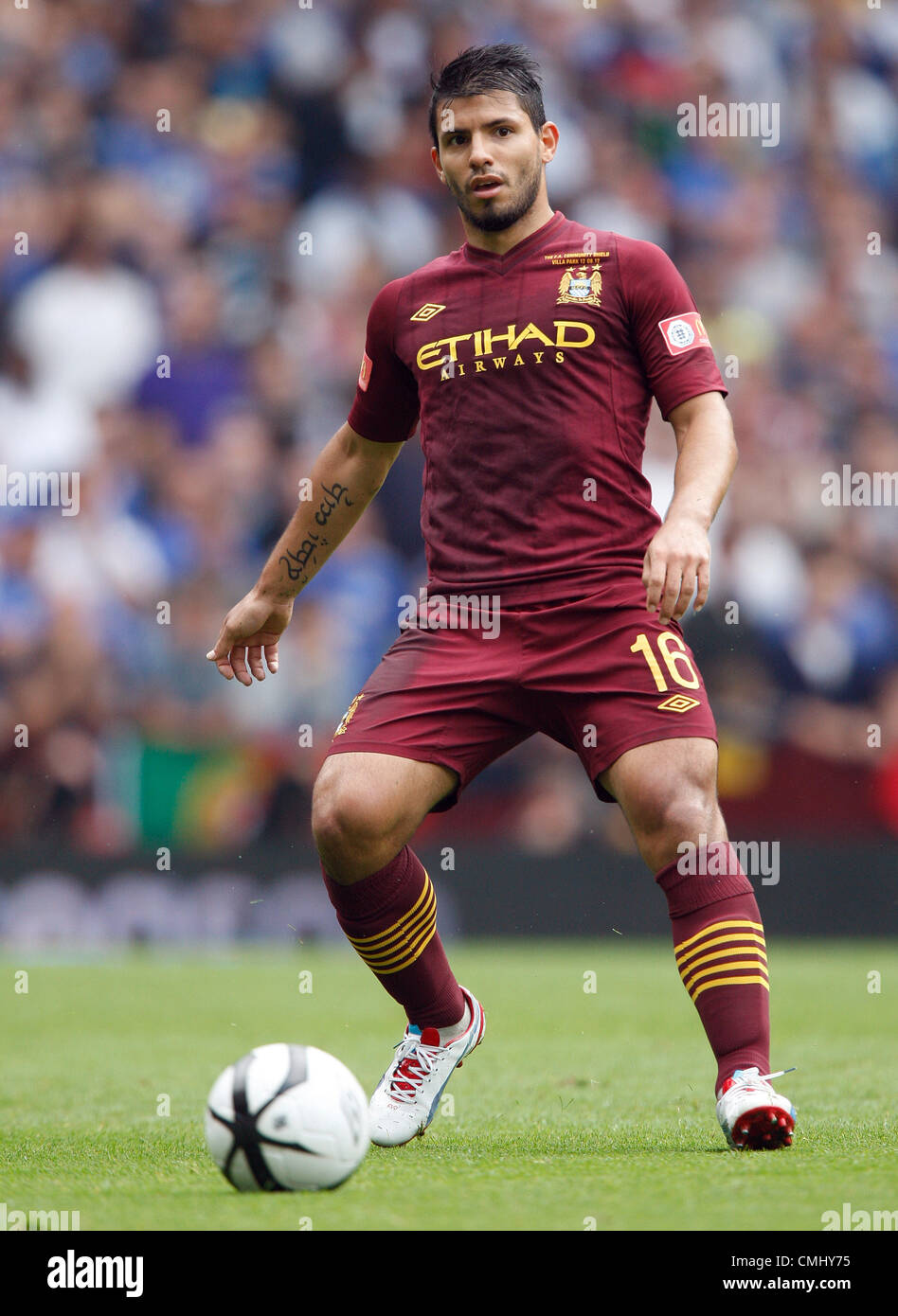 Sergio Aguero Manchester City Fc Villa Park Birmingham England 12 August 2012 Stock Photo Alamy
