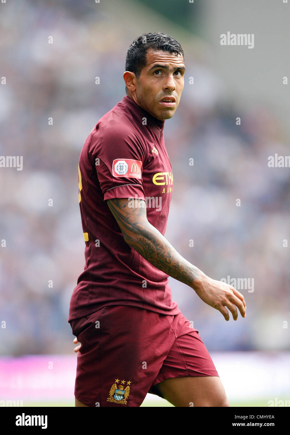 CARLOS TEVEZ MANCHESTER CITY FC VILLA PARK BIRMINGHAM ENGLAND 12 August 2012 Stock Photo