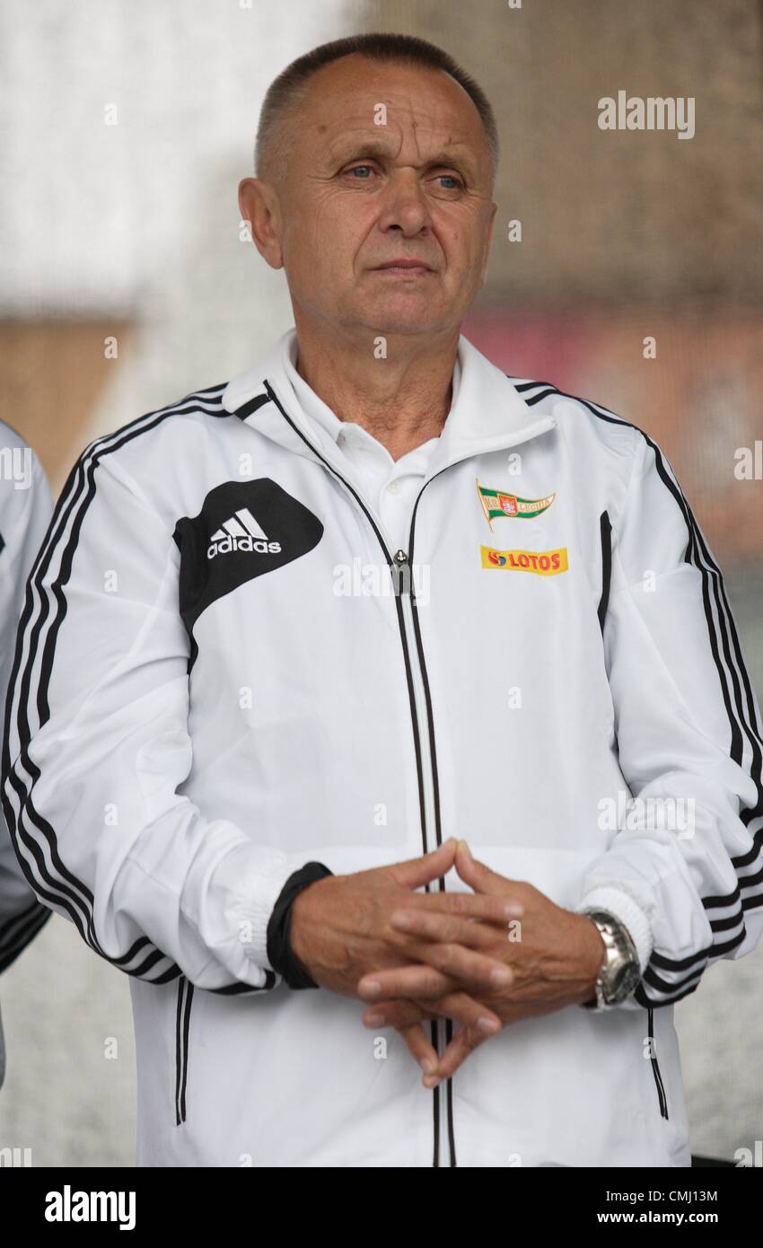 13th Aug 2012. Gdansk, Poland 13.08.2012 Coach Boguslaw Kaczmarek takes part in the Lechia Gdansk Polish football extraleague team presentation before the 2012/2013 seazon. Stock Photo