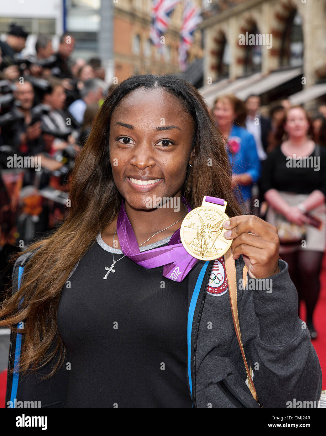 13th Aug 2012. Bianca Knight of the USA's record beating 4 x 100m Relay team attends the UK Premiere of the film Expendables 2 on 13/08/2012 at The Empire Leicester Square, London. Persons pictured: Bianca Knight. Picture by Julie Edward Credit:  JEP Celebrity Photos / Alamy Live News Stock Photo