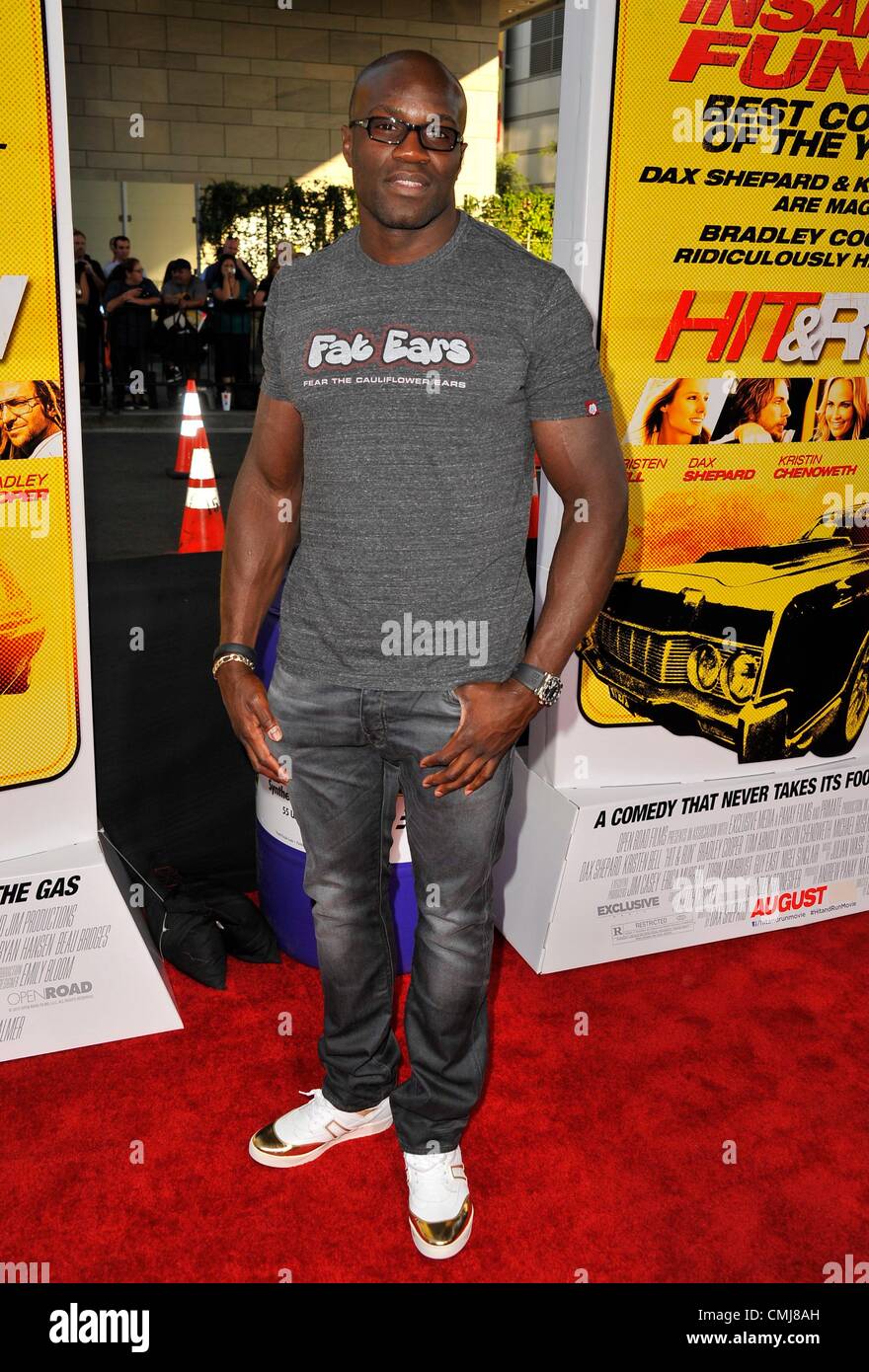 14th Aug 2012. Cheick Kongo at arrivals for HIT AND RUN Premiere, Regal ...