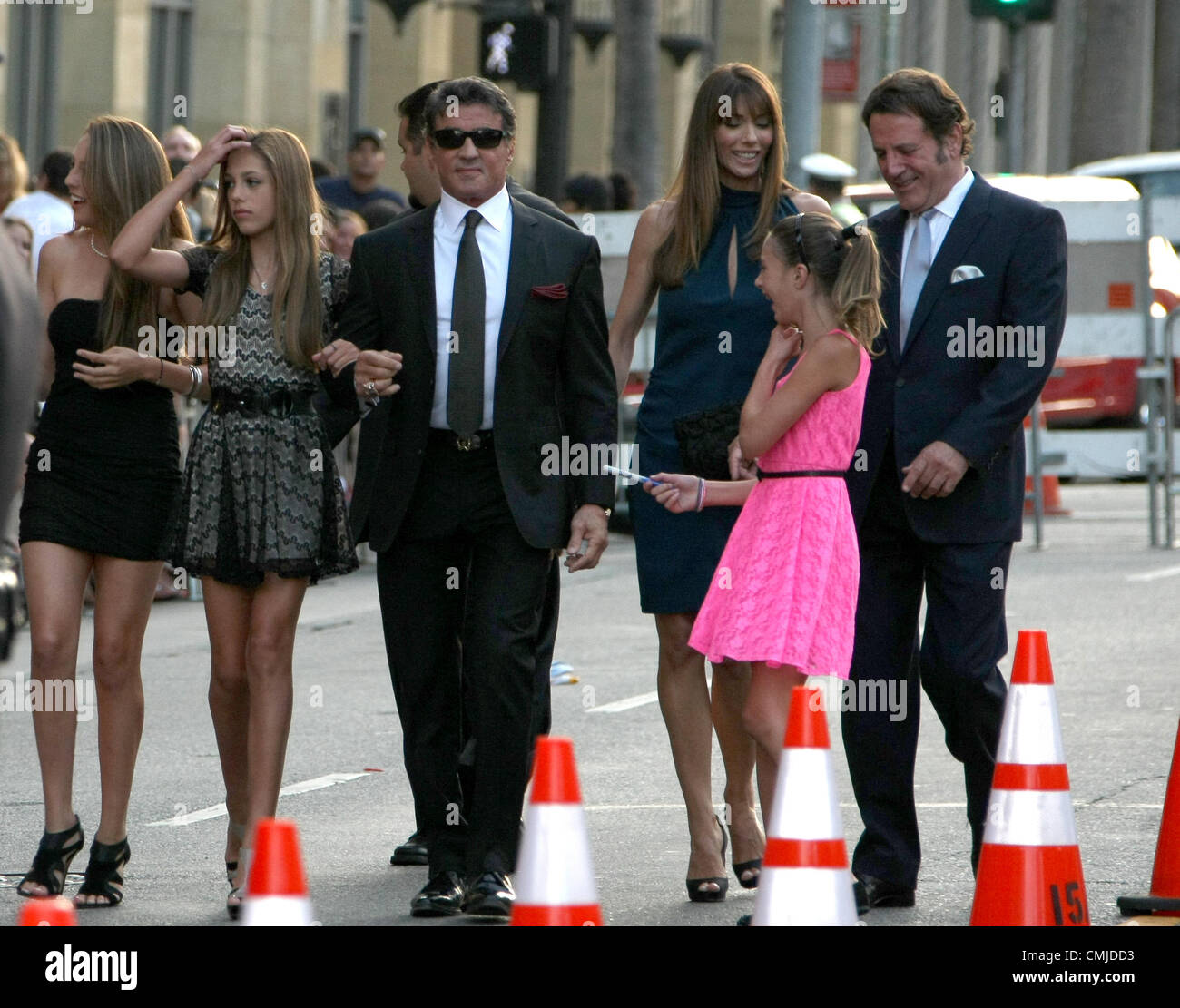 Sylvester Stallone And Jennifer Flavin And Sistine And Sophia And Scarlet And Frank Stallone Expendables 2 