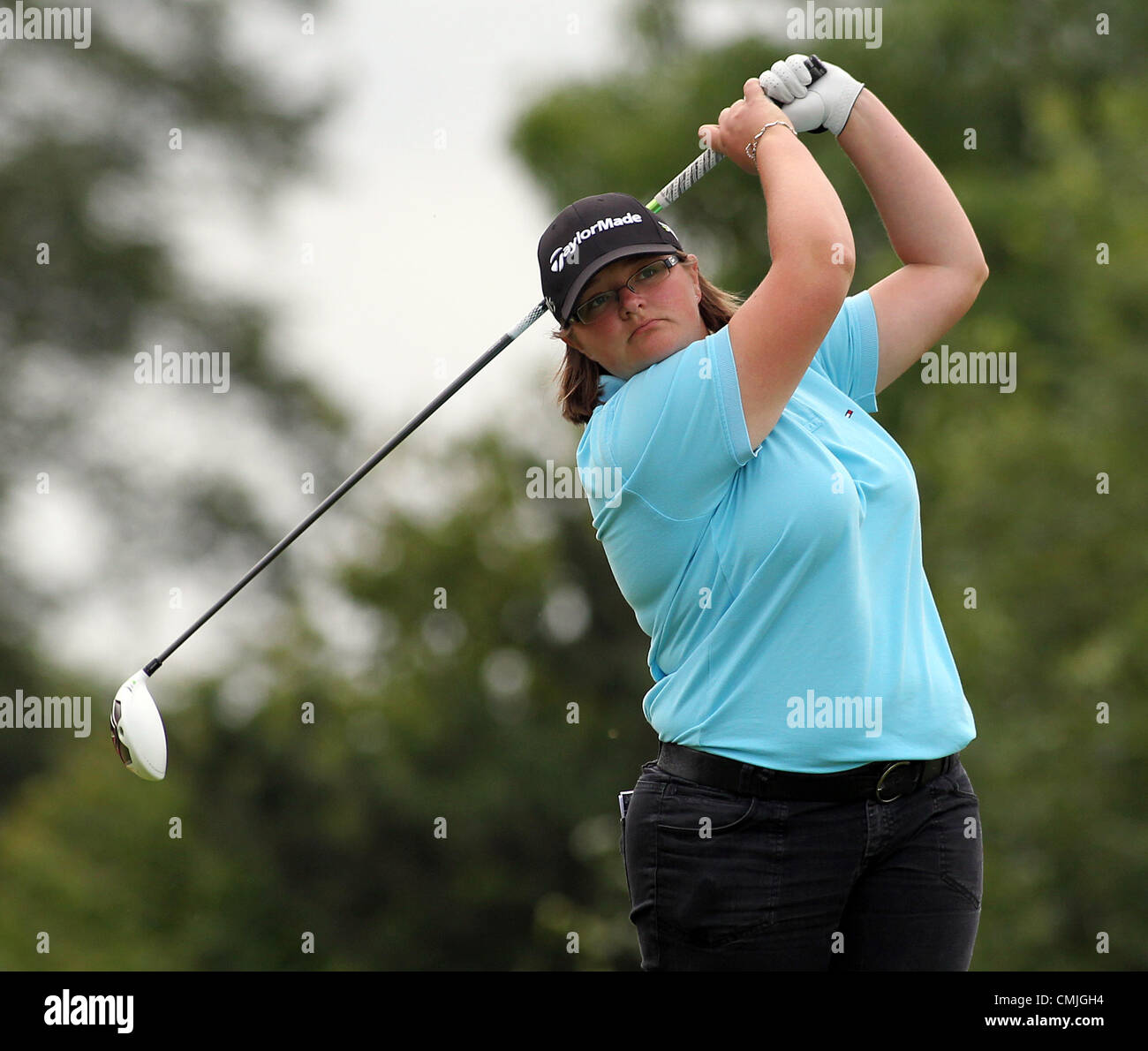 Buckinghamshire, England, UK. Thursday 16th August 2012. England's Claire Aitken in action during the first round of the ISPS Handa Ladies British Masters event at The Buckinghamshire Golf Club, Denham, Greater London. Stock Photo