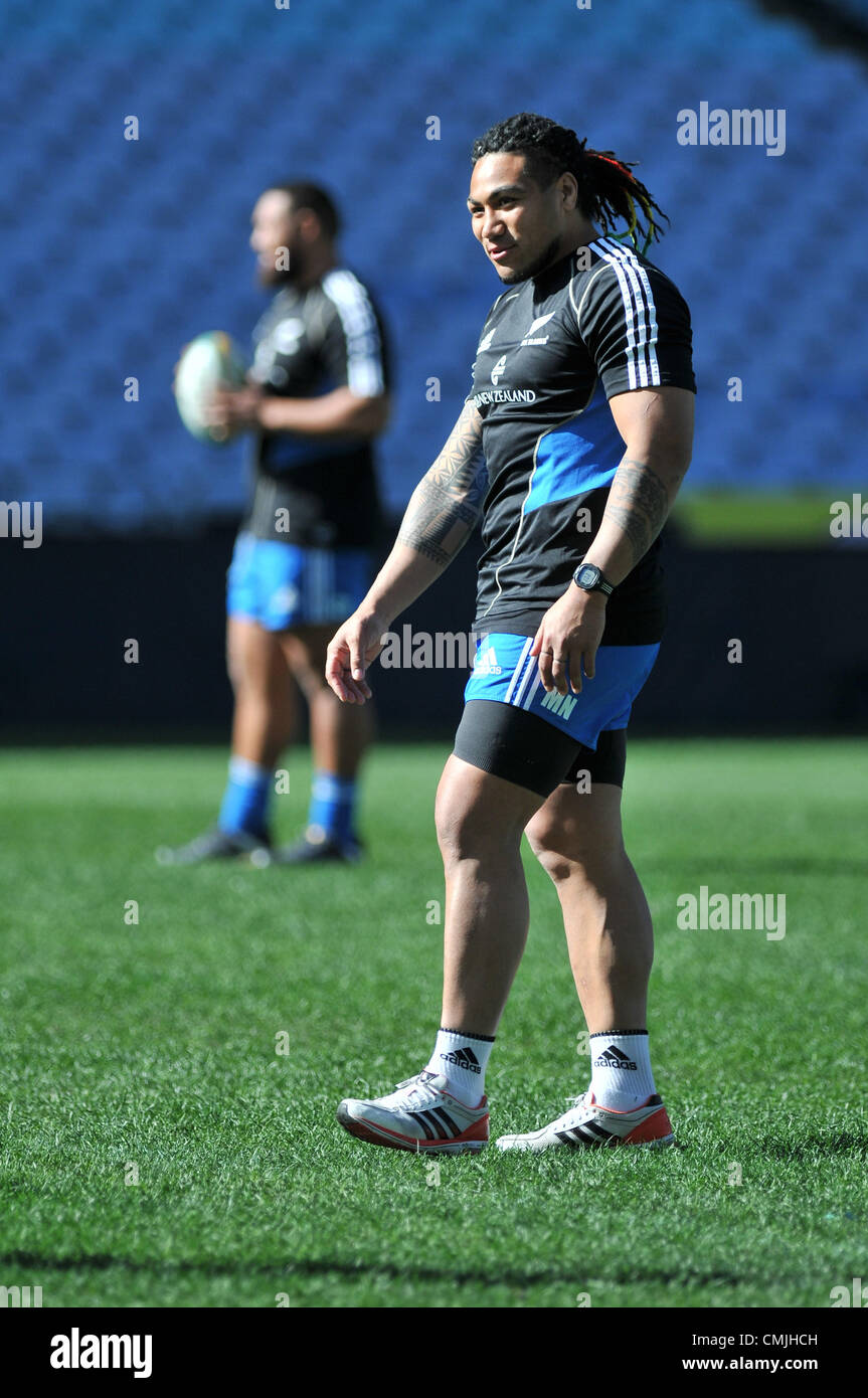 17th Aug 2012. 17.08.2012 Sydney,Australia.All Blacks centre Ma’a Nonu during the captains run training session ahead of the Investec Rugby Championship between Australia and New Zealand at the ANZ Stadium,Sydney. Stock Photo