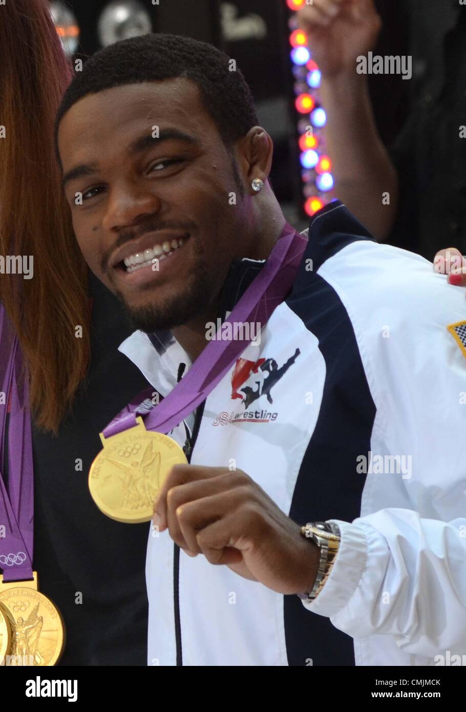 17th Aug 2012. Jordan Burroughs in attendance for Olympians Visit the NBC Today Show, Rockefeller Plaza, New York, NY August 17, 2012. Photo By: Derek Storm/Everett Collection/ Alamy Live News Stock Photo