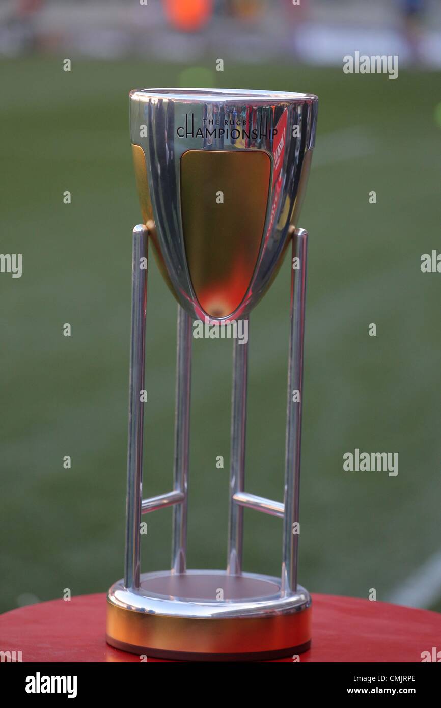 CAPE TOWN, SOUTH AFRICA - AUGUST 18, The trophy during The Castle Rugby ...