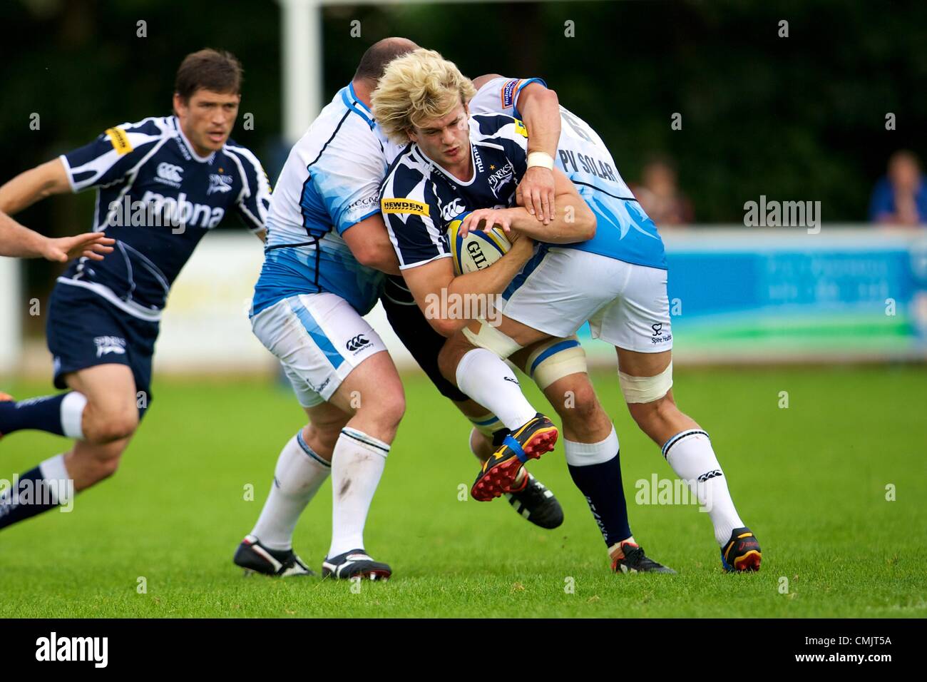 18.08.2012 Sale, England. Sale Sharks lock Richie Gray(SCO) in action during the Mark Cueto Testimonial match between Sale Sharks and Glasgow Warriors. Stock Photo