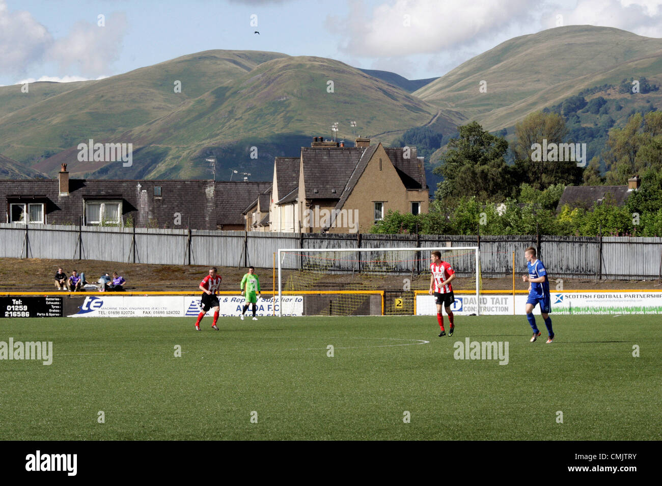 18.08.2012 Alloa, Scotland.  the Ochil hills during the Scottish Football League Division 3 game between Clyde and Peterhead from Recreation Ground. Stock Photo