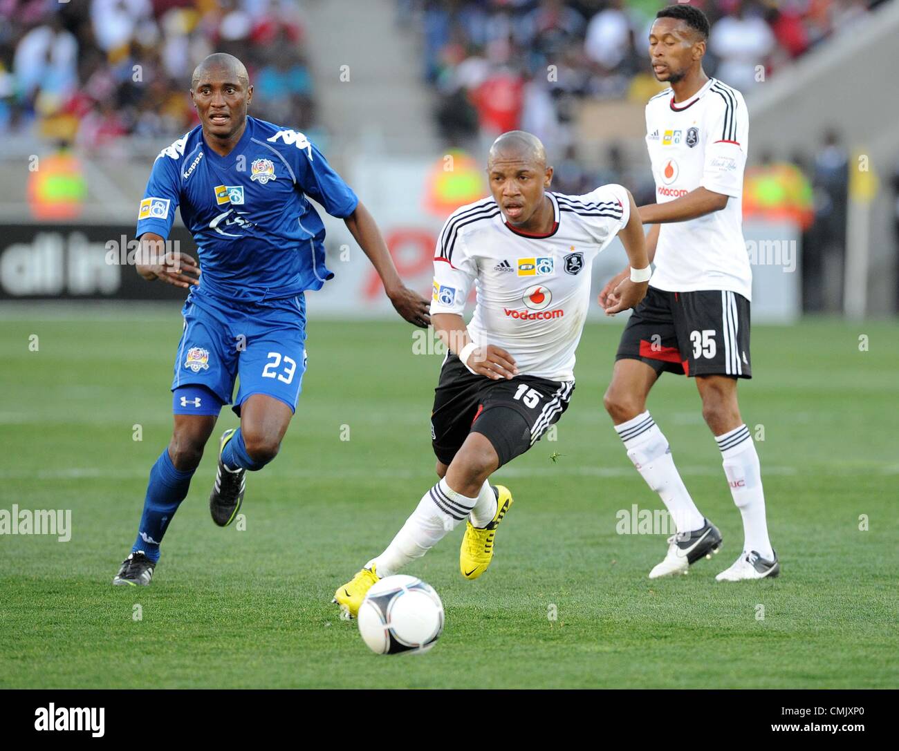 POLOKWANE, SOUTH AFRICA - AUGUST 19, Andile Jali during the MTN 8 1st leg semi final match between SuperSport United and Orlando Pirates at Peter Mokaba Stadium on August 19, 2012 in Polokwane, South Africa Photo by Lee Warren / Gallo Images Stock Photo