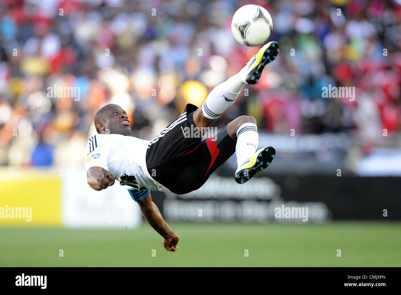 POLOKWANE, SOUTH AFRICA - AUGUST 19, Lucky Lekgwathi during the MTN 8 1st leg semi final match between SuperSport United and Orlando Pirates at Peter Mokaba Stadium on August 19, 2012 in Polokwane, South Africa Photo by Lee Warren / Gallo Images Stock Photo