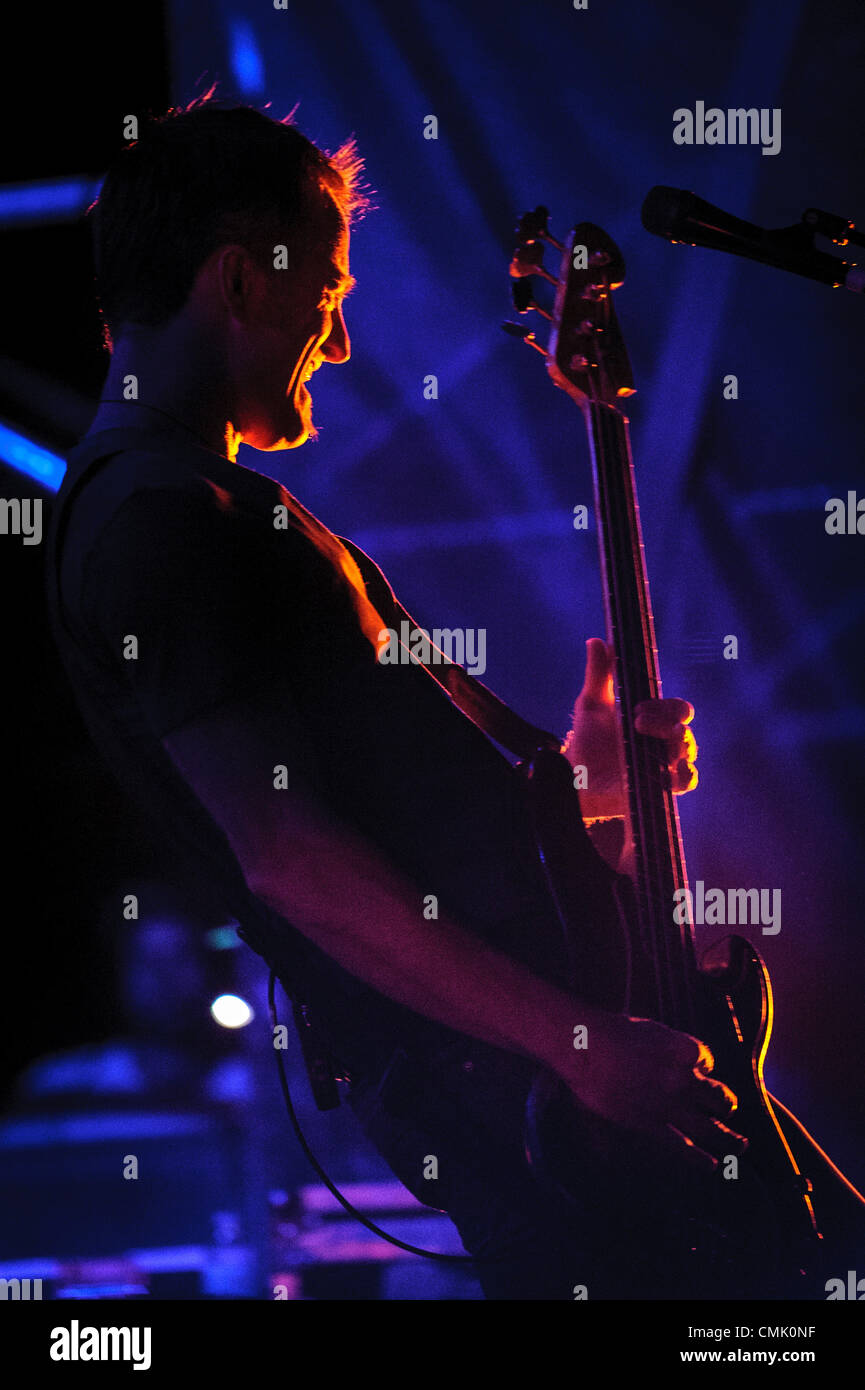 Aug. 19, 2012 - Toronto, Ontario, Canada - Guitarist DUNCAN COUTTS of the Canadian alternative rock band 'Our Lady Peace' performs on stage at Echo Beach. (Credit Image: © Igor Vidyashev/ZUMAPRESS.com) Stock Photo