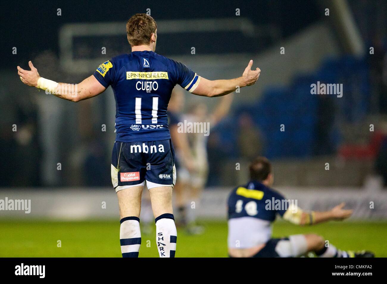 Salford, UK. 01st Nov, 2013. Sale Sharks Mark Cueto (wing) during the Aviva Premiership Rugby match between Sale Sharks v Exeter Chiefs from the AJ Bell Stadium. Credit:  Action Plus Sports/Alamy Live News Stock Photo