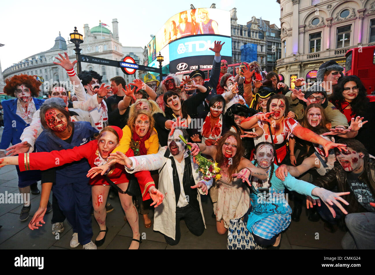 London, UK. 2nd November 2013. Participants dressed up as Zombies at