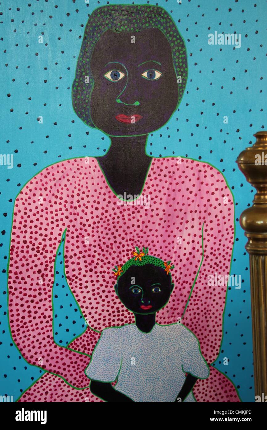 Oprah's auction Jack Baron's 'Mother and Child' folk art painting is