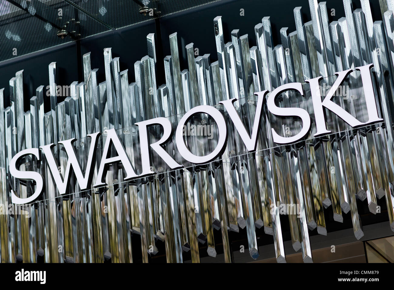Cologne, Germany. 05th Nov, 2013. The logo of luxury brand Swarowski on ...