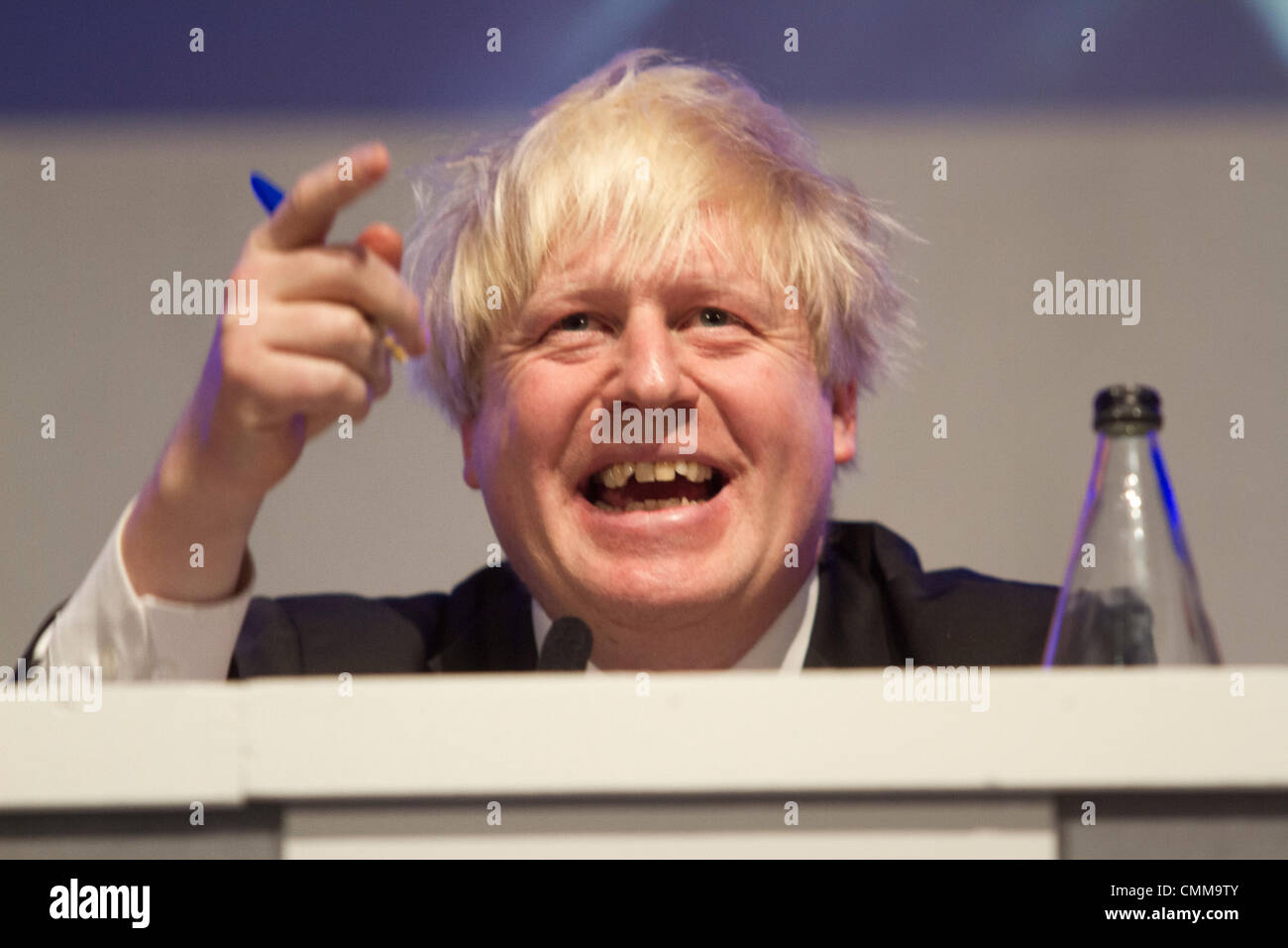 South Kensington London, UK.  London Mayor Boris Johnson attends People's Question time at Imperial college  with members of the London assembly to answer questions affecting Londoners concerning transport housing and crime Credit:  amer ghazzal/Alamy Live News Stock Photo