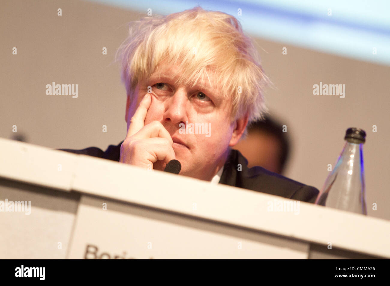 South Kensington London, UK.  London Mayor Boris Johnson attends People's Question time at Imperial college  with members of the London assembly to answer questions affecting Londoners concerning transport housing and crime Credit:  amer ghazzal/Alamy Live News Stock Photo