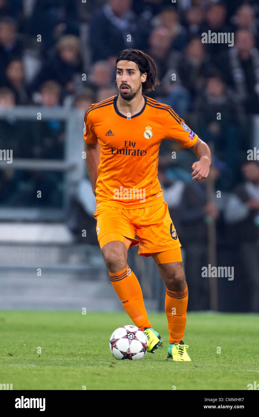 Turin, Italy. 5th November 2013. Sami Khedira (Real) Football / Soccer :  UEFA Champions League Group B match between Juventus 2-2 Real Madrid at  Juventus Arena in Turin, Italy . © Maurizio