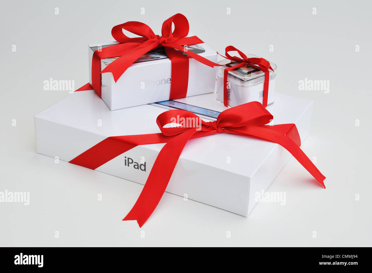Perfect gift: iPod Nano, iPhone, & iPad Stock Photo