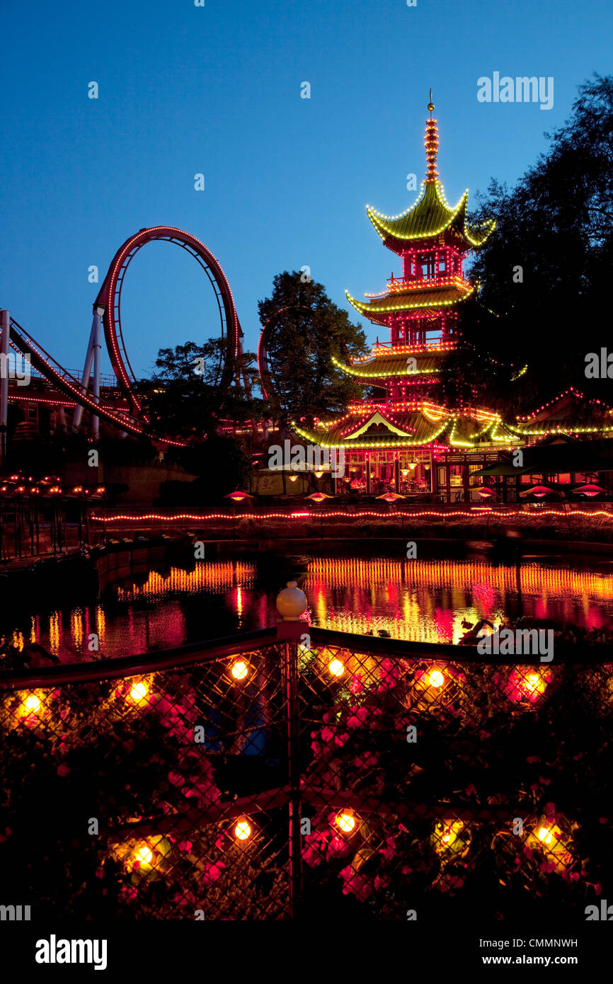 Oriental Temple, Tivoli Gardens, Copenhagen, Denmark, Scandinavia, Europe Stock Photo
