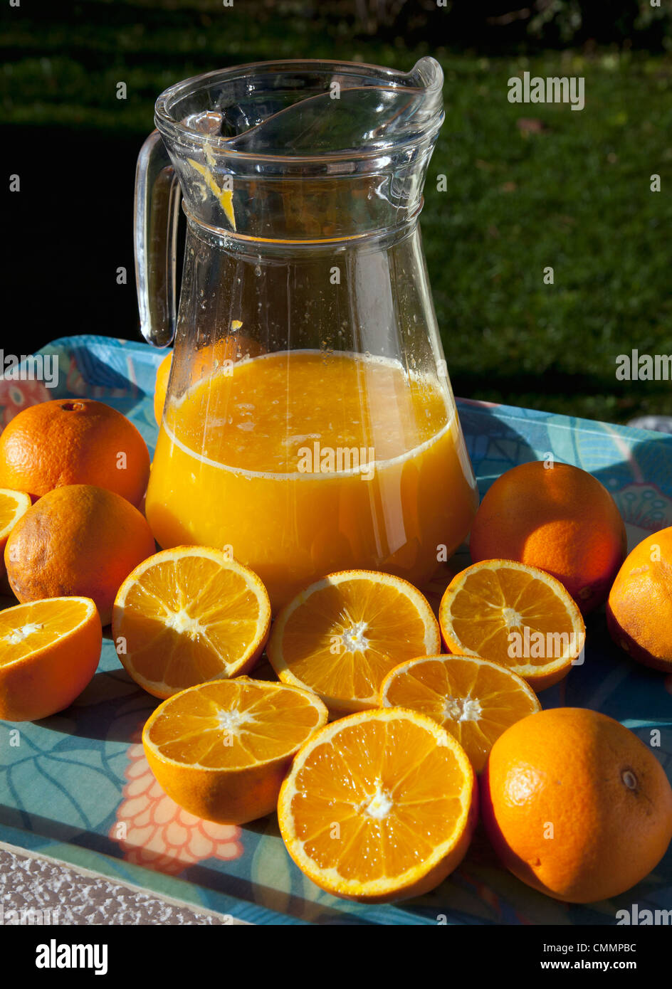 Freshly made orange juice Stock Photo Alamy
