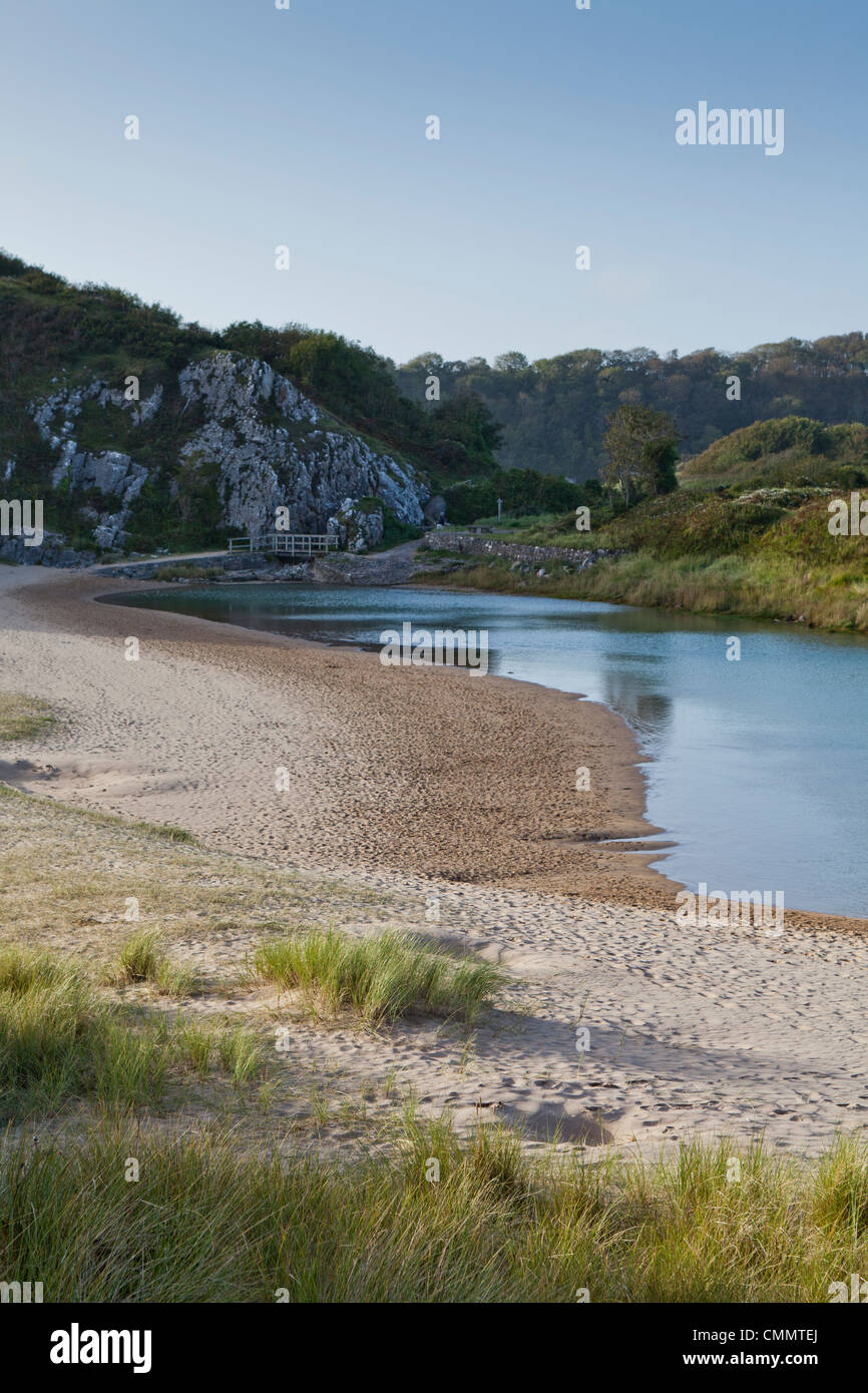 A beach scene in West Wales, UK. Stock Photo