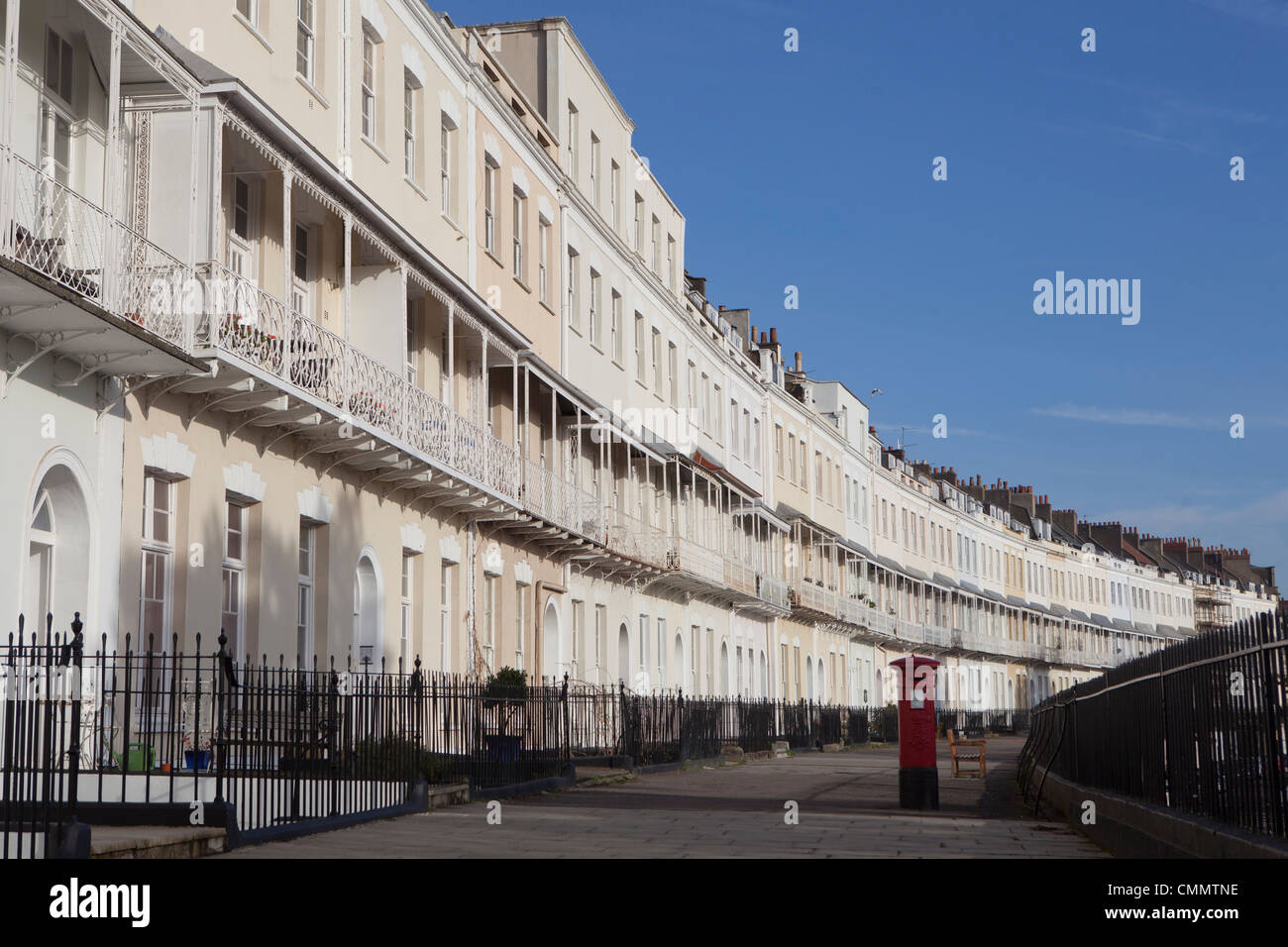The Grade II listed row of terraced housing on the Royal York Crescent