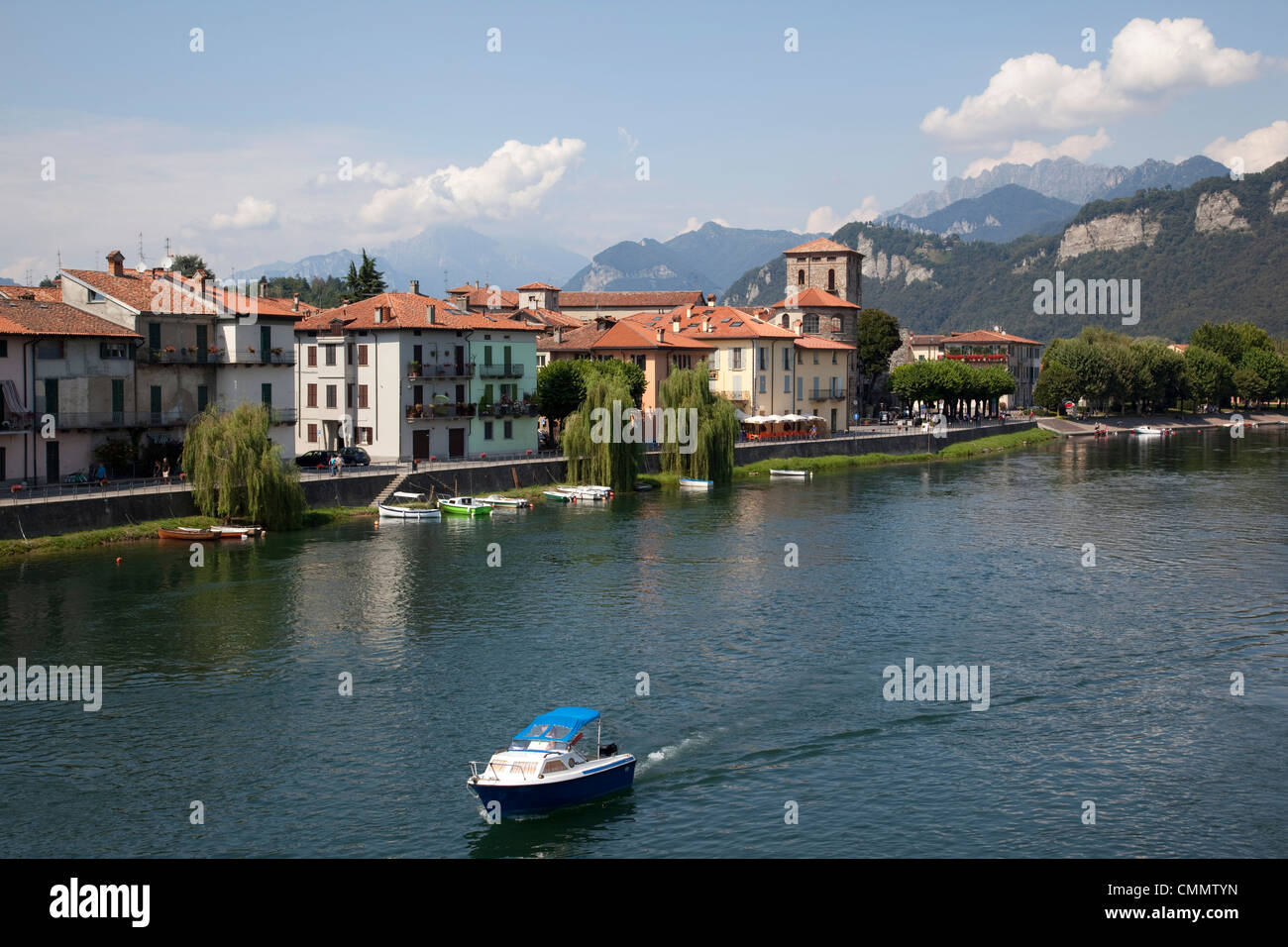 Brivio and River, Lake Como, Lombardy, Italian Lakes, Italy, Europe Stock Photo
