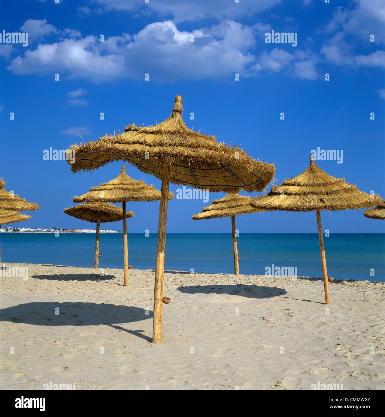 Beach scene, Hammamet, Cap Bon, Tunisia, North Africa, Africa Stock Photo