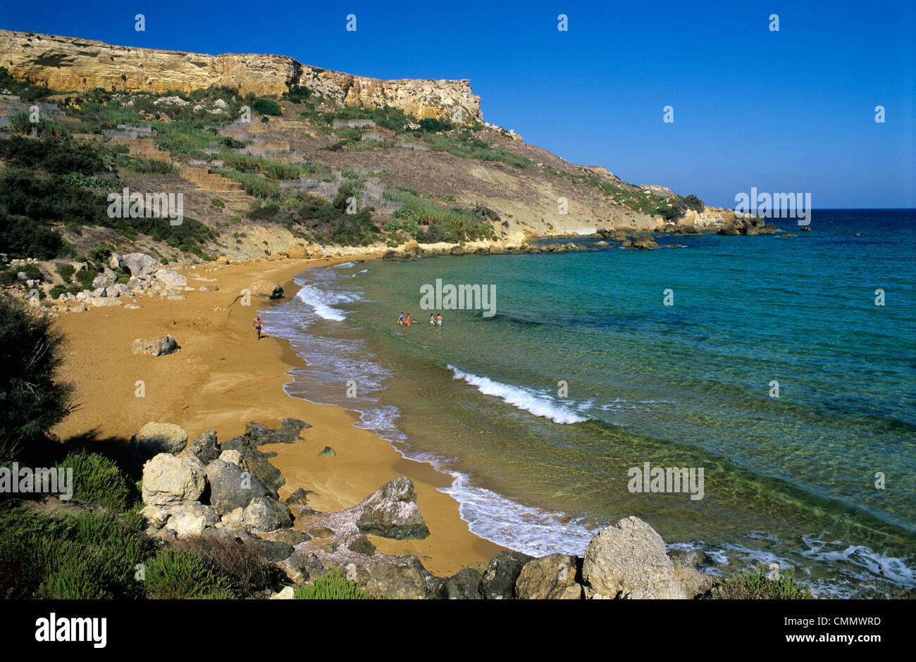San Blas Bay, Gozo, Malta, Mediterranean, Europe Stock Photo