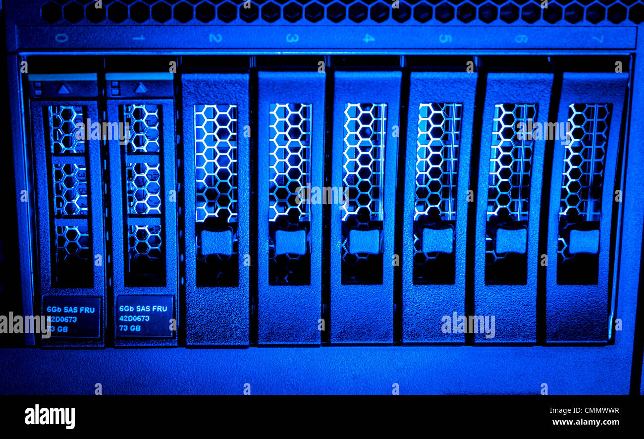 Detail of hard drive cluster in data center Stock Photo Alamy