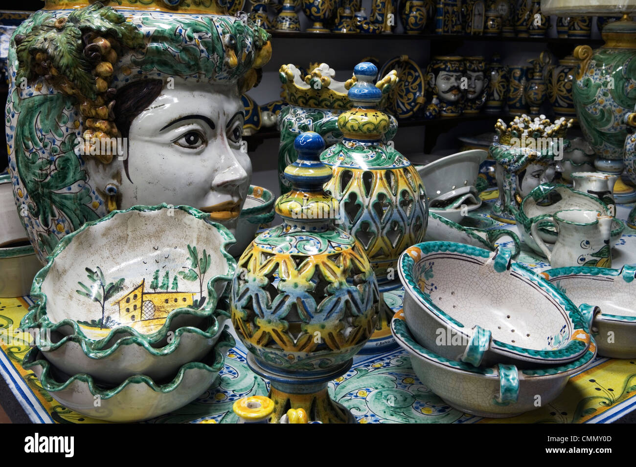 Ceramics Caltagirone Sicily Italy High Resolution Stock Photography and