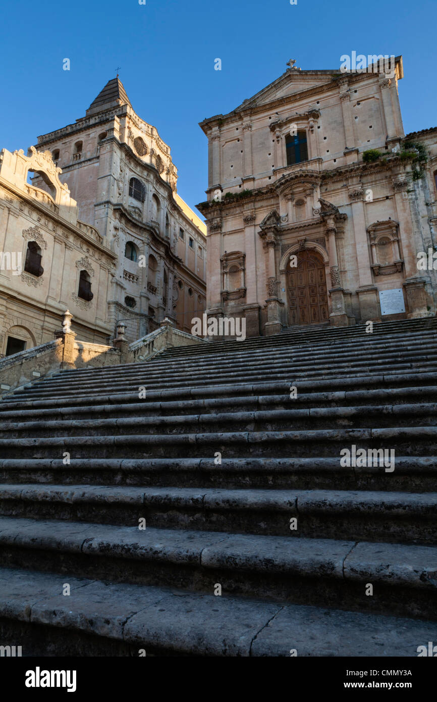 Baroque church of San Francesco, Noto, Sicily, Italy, Europe Stock Photo