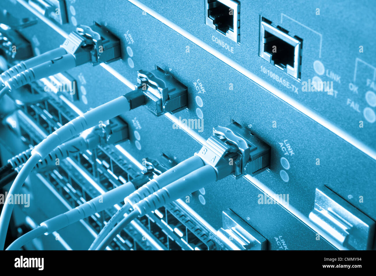 optic fiber cables connected to data center Stock Photo - Alamy